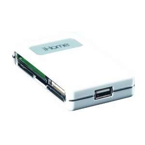  iHome 3 Port USB 2.0 Hub and 55 in 1 Card Reader (White 