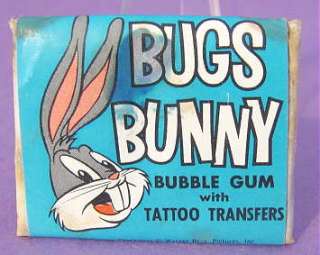 1960s Warner Bros BUGS BUNNY Tattoo FLEER Chewing GUM  