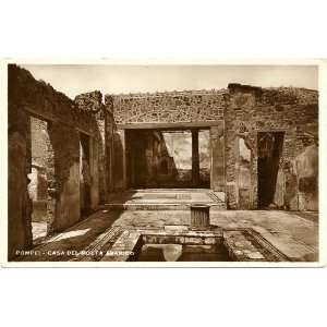 1930s Vintage Postcard Casa del Poeta Tragico Pompei Italy