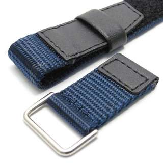 Replacement watch strap, blue webbing with velcro fastening