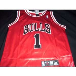  Derrick Rose Adidas Chicago Bulls Road Red Size 48 Jersey 
