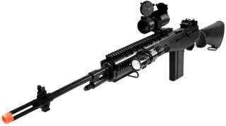 400 FPS AGM M14 RIS Airsoft Sniper Rifle Red Dot Scope  