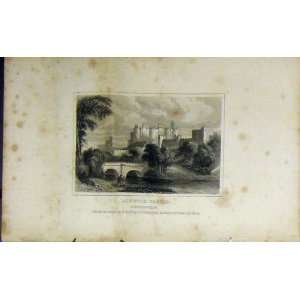  C1850 View Alnwick Castle Northumberland Dugdales Print 