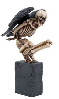 ANGEL OF DEATH SKELETON STANDING HAND PAINTED COLLECTIBLE STATUE 