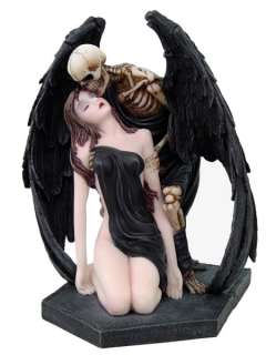 ANGEL OF DEATH SKELETON HAND PAINTED COLLECTIBLE STATUE/FIGURINE 