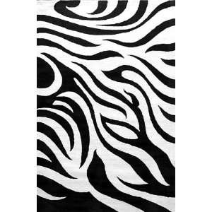  Zebra Area Rug 5x8 Animal Skin Print Modern Carpet Black 