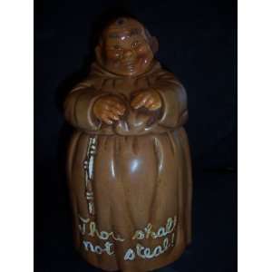 Vintage 1965 Twin Winton Friar Tuck Ceramic Cookie Jar Thou Shalt Not 