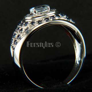 New Aquamarine Diamond 14K Solid Gold Mens Ring r00064  