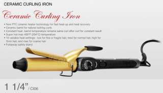 New In Box RED by Kiss Ceramic Curling Iron 1 1/4  