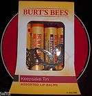   Burts Bees Keepsake Tin 100% Natural Assorted Lip Balms Rejuvenating