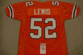 RAY LEWIS SIGNED AUTO MIAMI HURRICANES JERSEY JSA AUTOGRAPHED  