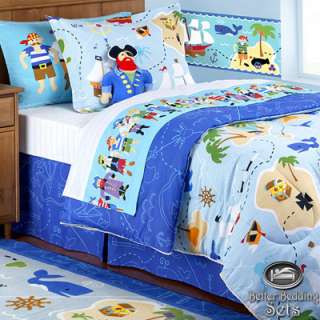 Boy Children Kid Pirate Comforter Bed Linen Bedding Set For Twin Full 