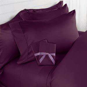 QUEEN BED SHEET SET REAL EGYPTIAN COTTON 400TC PURPLE SOFT FINEST 