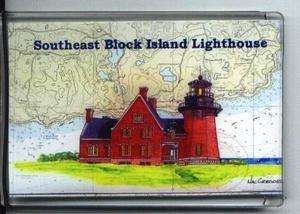 Southeast Block Island Lighthouse Refrigerator Magnet Nautical Chart 
