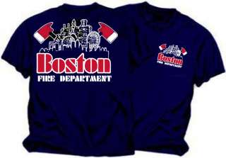Boston Fire Department Skyline Duty T Shirt New  