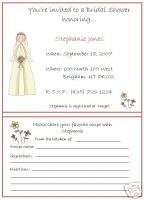Wedding Bridal Shower Invitations+Recipe Cards All in 1  