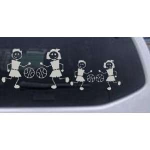 Silver 50in X 18.1in    Basketball Stick Family 2 Kids Stick Family 