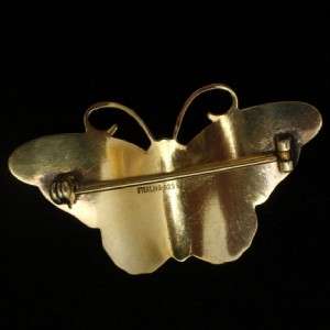 Butterfly Pin Enamel Sterling Silver Hroar Prydz Norway Vintage Brooch 