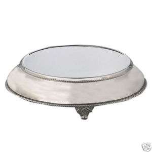 SilverTapered Cake Stand Plateau Round 14” Top 18” Base  