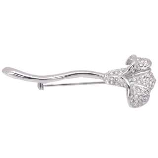 Crystal Calla Lily, Rose, or Bouquet Flowers Brooch Pin  