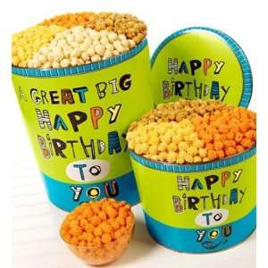 Great Big Happy Birthday Popcorn Tins: Grocery & Gourmet Food