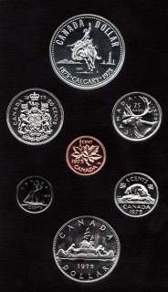 1975 ~ Canadian 7 Coin Prestige Set ~ Double Dollar  
