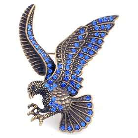   Style Sapphire Austrian Crystal Eagle Blue Bird Pin Brooch: Jewelry