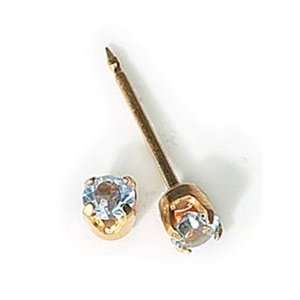  Iverness 24K Birthstone Gems Tiffany 3mm Piercing Earrings 