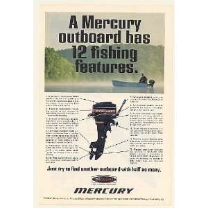  1968 Mercury Outboard Boat Motor 12 Fishing Features Print 
