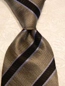 ROBERT TALBOTT Luxury Silk Neck Tie Hand Sewn USA Made Grey/Black/Blue 