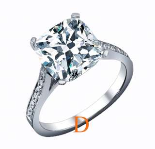   VS1 Cushion Modified Cut Solitaire Pave Diamond Engage18k Ring  