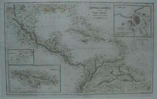 1844 Map West Indies Cuba Jamaica Florida Texas Yucatan  