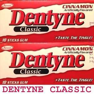 DENTYNE CLASSIC CINNAMON CHEWING GUM   ONE Box   12 18 Stick Packs 