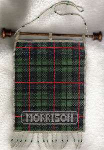 Scottish Clan Tartan Beaded Mini Banner   Choose Name  