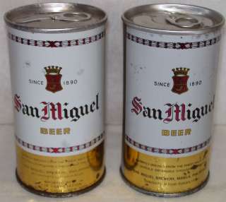   Miguel Beer~San Miguel Brewery~Philippines~2 Beer Cans~Steel  