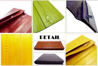   Genuine Eel skin Leather Slim Wallet with coin Purse Wallet 15 Colors