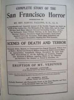 1906 Complete Story  San Francisco Horror 1901 Earthquake S Fransisco 