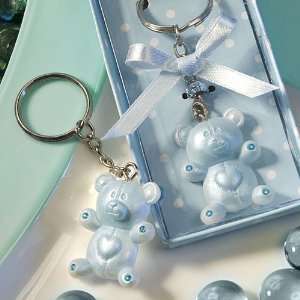  Baby Shower Favors Blue Teddy Bear Design Keychains 8319 