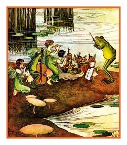 The Frog Jazz Band by Ida Outhwaite Counted Cross Stitch Chart  