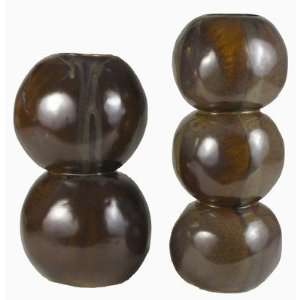    Double Sphere Vase Glaze Color Chocolate Brown