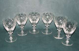 1930 1949 WEBB CORBETT 6 Port Wine Cut Crystal Goblets  