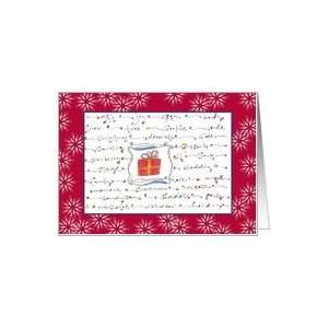  Red Gift Snowflakes Cookies Holiday Christmas Card Card 
