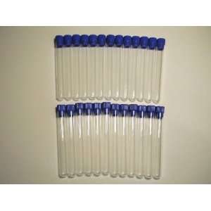  25 Pack Clear Plastic Test Tubes 4 inch 13x100mm with Caps 