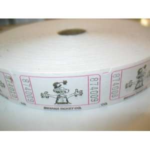  2000 Clown White Single Roll Consecutively Numbered Raffle 