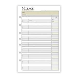 480 235 Day Runner Mileage Pages. 30 Sheets. 5 1/2 x  