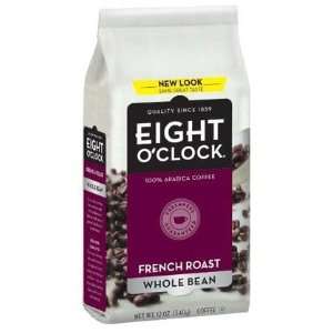   Clock Coffee French Roast Whole Bean, 12 oz Bag, 4 ct (Quantity of 2