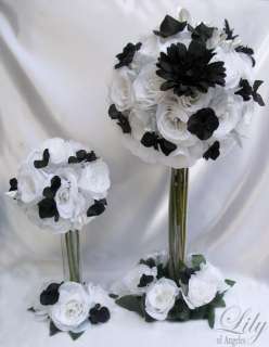   Centerpiece Topiary Table Center Tall Decoration Flower BLACK WHITE