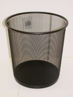 Mesh Metal Trash Can Waste Basket ~ Black **NEW**  