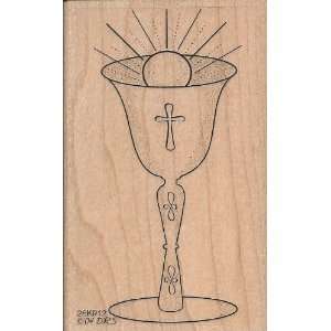 Communion Chalice Wood Mounted Rubber Stamp (K912)