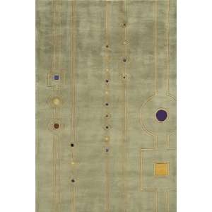   New Wave Sage Contemporary Wool Area Rug 3.60 x 5.60.